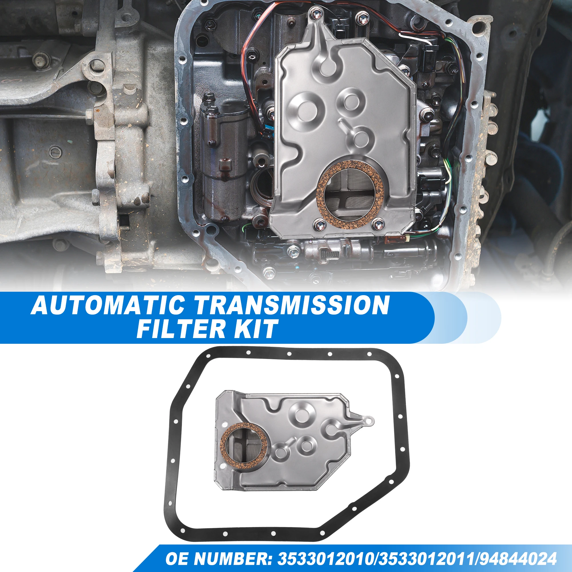 UXCELL Automatic Transmission Filter Kit CVT Oil Cooler Filter Oil Pan Gasket Kit for Toyota Corolla FX16 3533002010