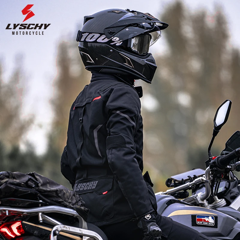 LYSCHY 오토바이 재킷 겨울용 따뜻한 방수 모터크로스 재킷 바지 야외 여행 스포츠웨어 방수 오프로드 랠리 재킷