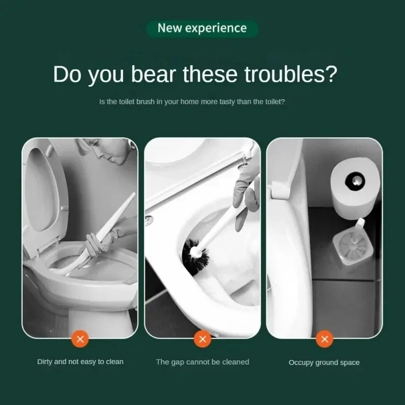 Description Picture 4 of item3-IN-1 Toilet Set Bathroom Cleaning Brushs Hole Free Storage Cabinet Rack Toilet Bowl Brush Base for Cleaning Brush Accessories