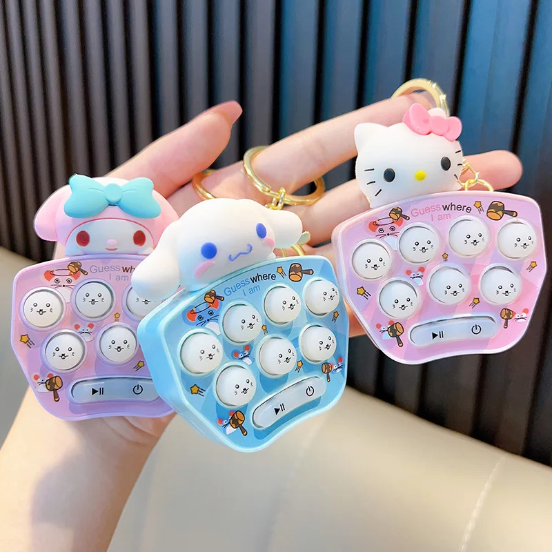 Sanrio Creative Kids Hand-Held Puzzle Game Gopher Machine Keychain Kawaii Hellokitty Cinnamoroll My Melody Children Toy Gift diy small hand hand generator science students of science and technology invention puzzle toy gifts science experiments