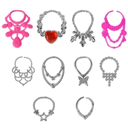 Chic Doll Accessories Collection: Miniature Necklace, Stroller Slide, Stylish Outfits, and Footwear (10 Pcs Necklaces)