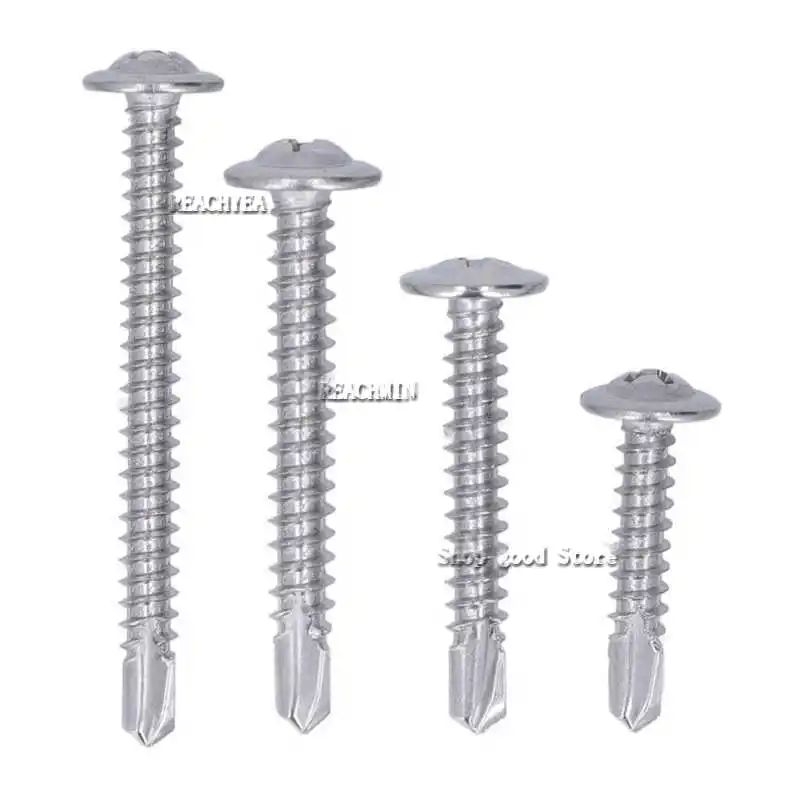 

100 шт. 410 винты-саморезы из нержавеющей стали с круглой головкой