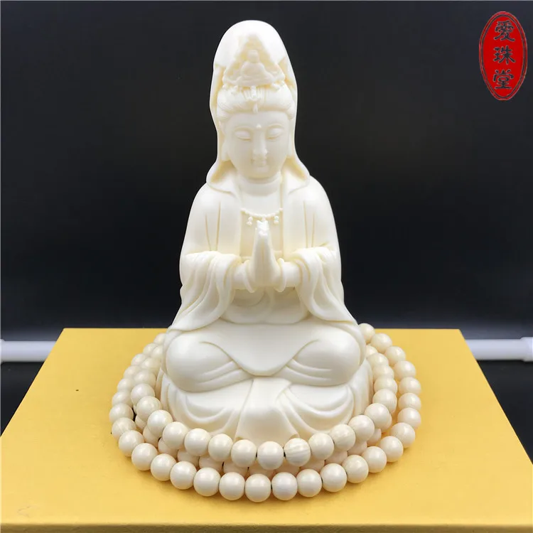 

GOOD buddha--HOME Spiritual protection Bless family safe health # Handmade carving Guanyin Buddha statue Artwork--free ship