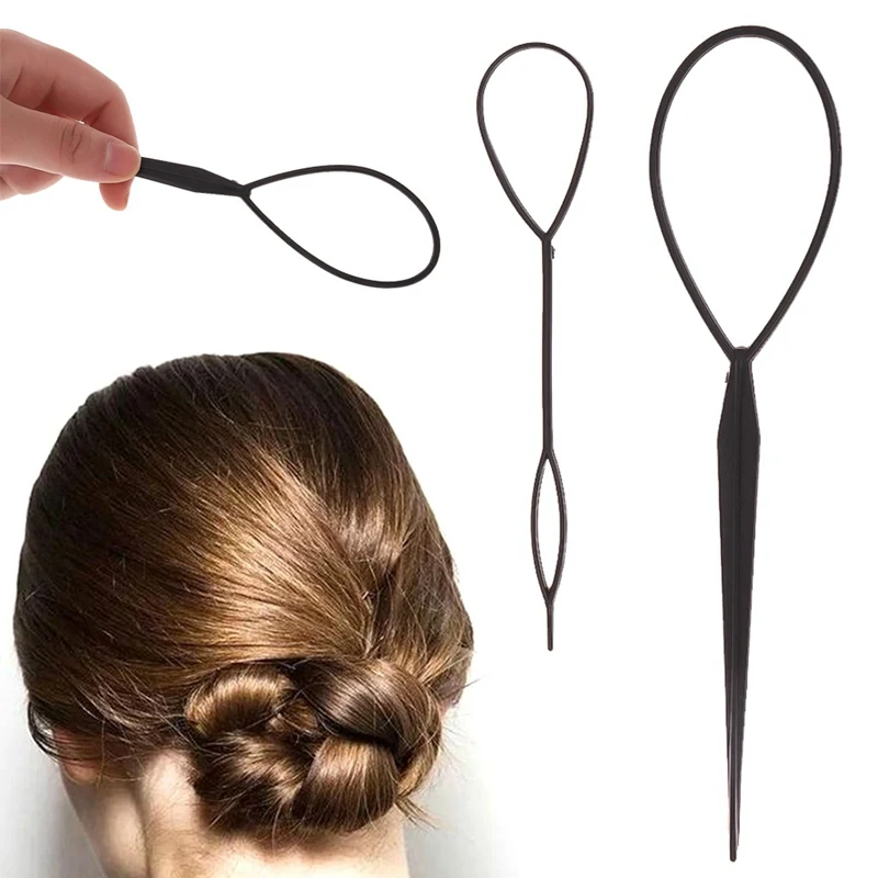 2pcs/lot Magic Hair Style Tool Tail Hair Braid Ponytail Styling Maker Clip Tool Black