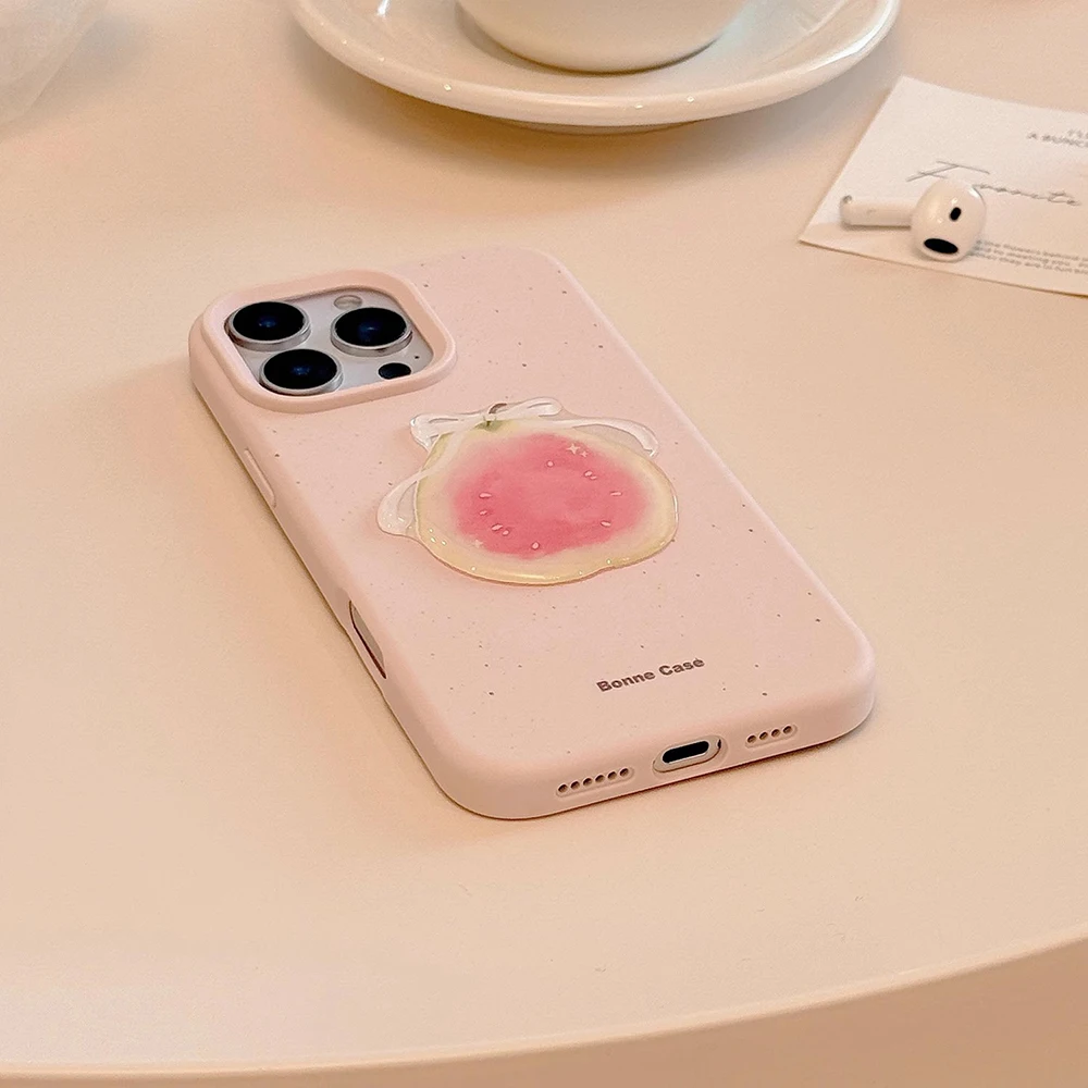 3D Cute Ins Fruit Apple Pear Guava Phone Case for IPhone 16