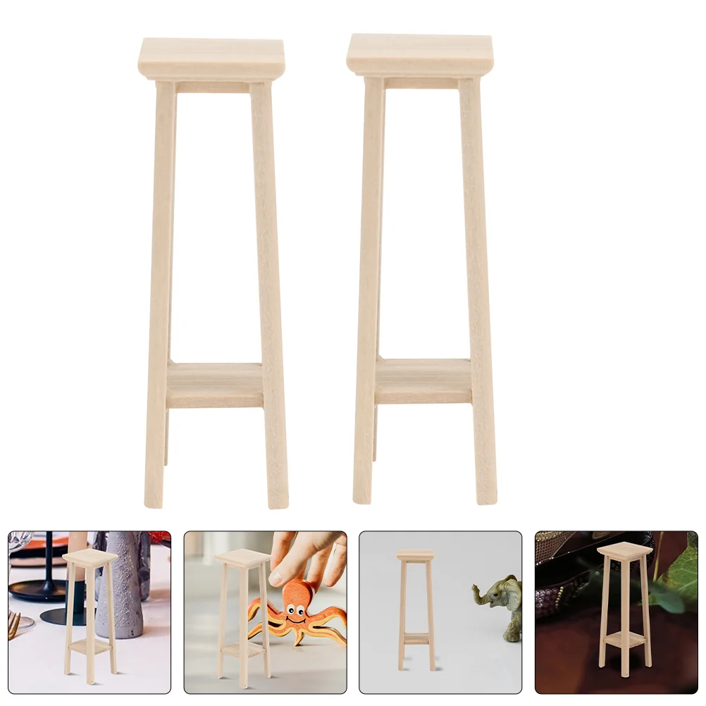 Miniature Bar Stool Mini Flower Pot Rack Stand Miniatures Storage Stool Decorative House Accessory