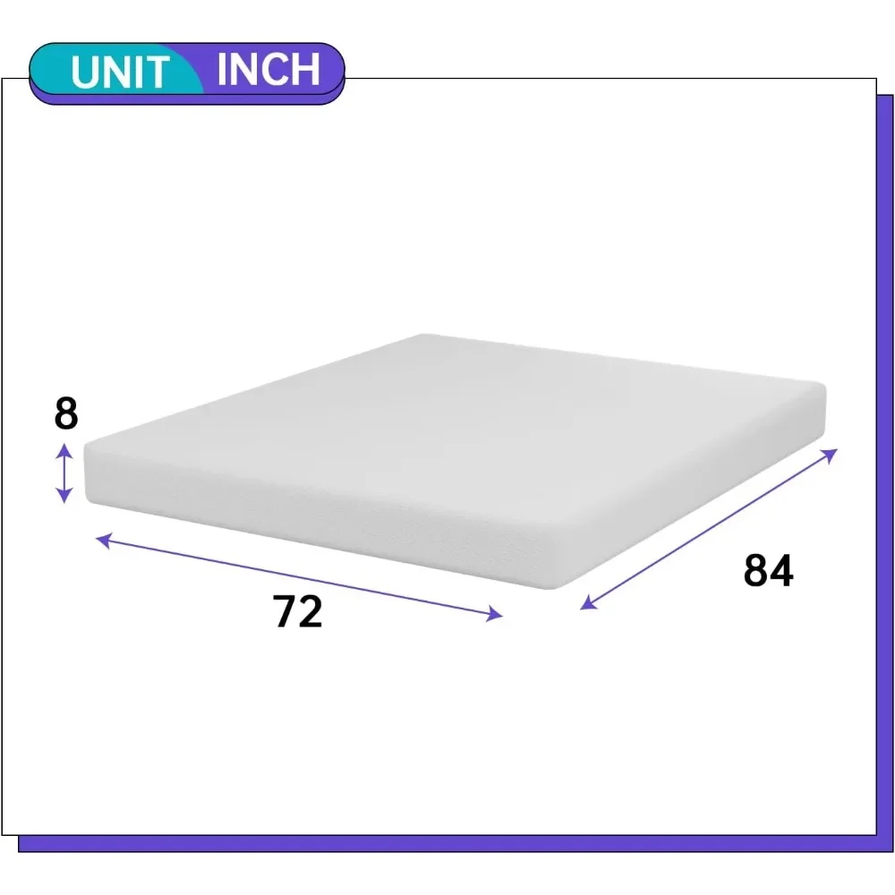 8 Inch California King Size Gel Memory Foam Mattress Fiberglass Free/CertiPUR-US Certified/Bed-in-a-Box/Cool Sleep Mattresses 2