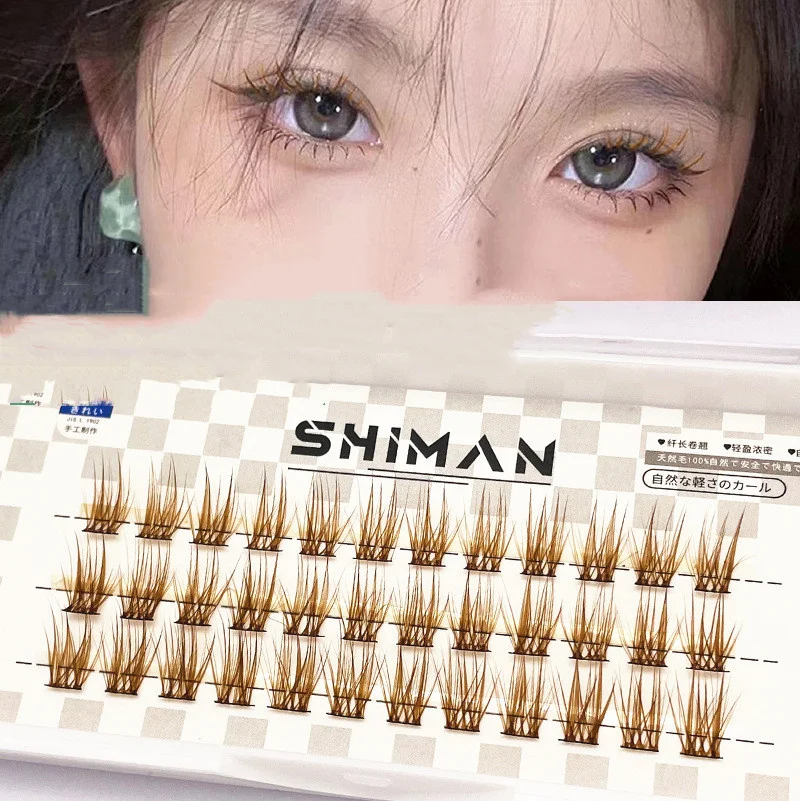 

3PCS Brown Segmented Lashes Natural False Eyelashes Korean Makeup Fake Eyelash Extensions Cilios Cosplay Manga Lashes Clusters