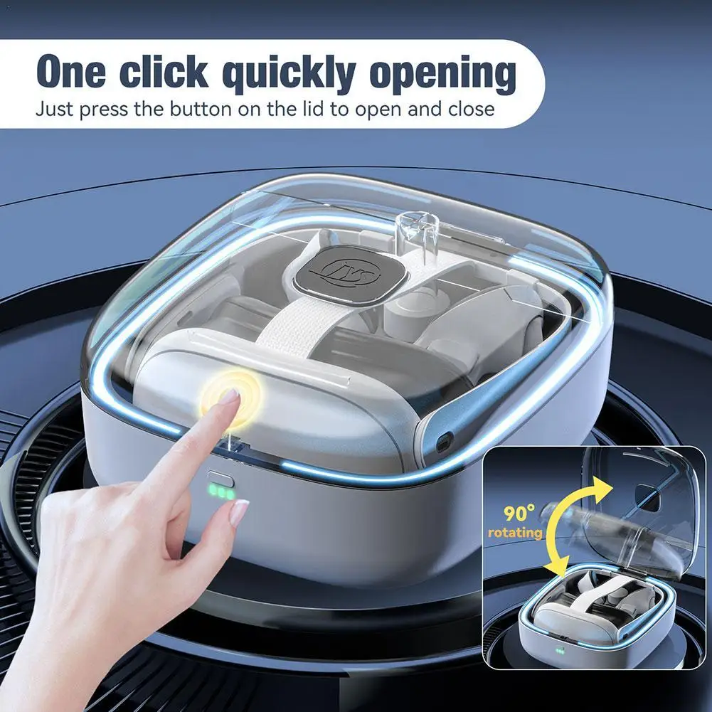 

1Set For Meta Quest3 RGB Lighting Portable Charging Case With Handle Rechargeable Battery One Click Quickly Opening VR Accessory