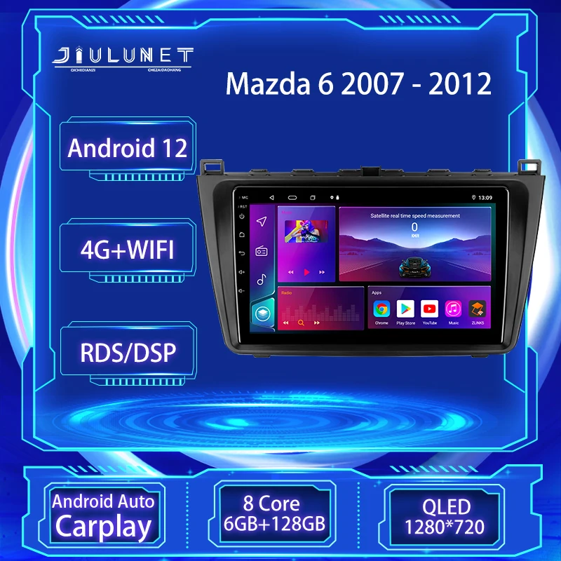 

JIULUNET 8 core Car Radio GPS Android 12 DSP For Mazda 6 Ⅱ GH 2007 - 2012 Multimedia Video Player Navigation Carplay Auto 2 Din