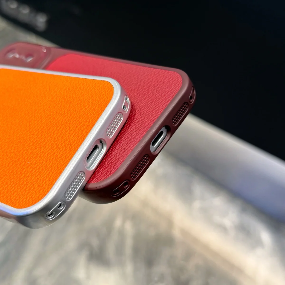 Luxury Litchi Texture PU Leather Phone Case with Large Window and Shockproof Glass Lens Cover