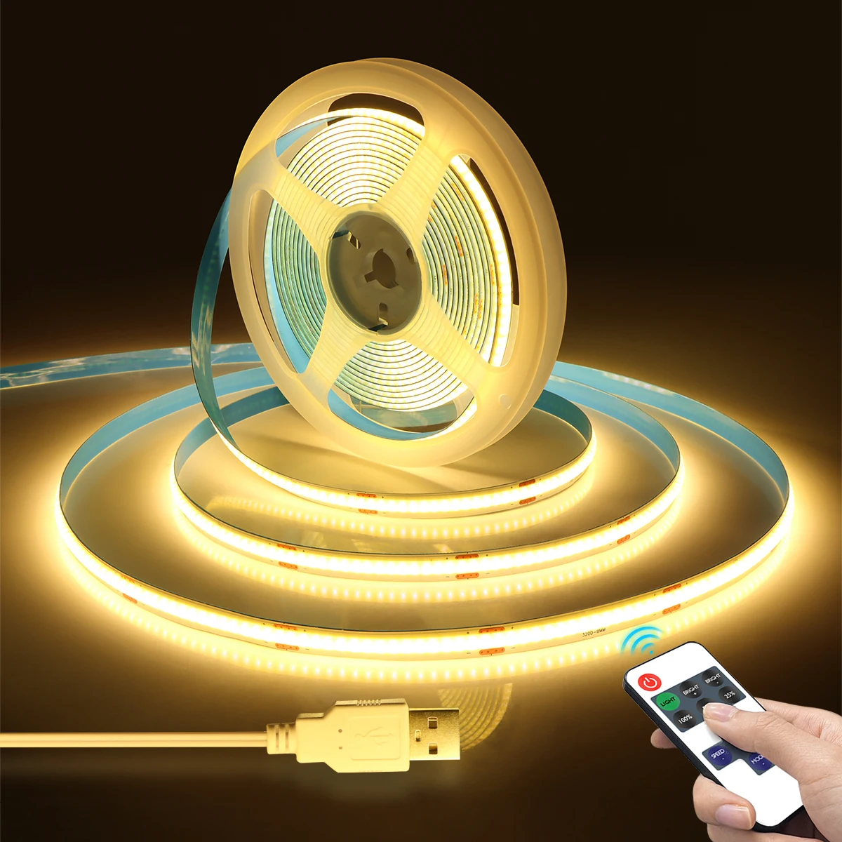 USB LED Strip Light with Dimmer Switch RF Control Room Backlight Decoration Wall / Under Cabinet Lighting COB LED Home Decor