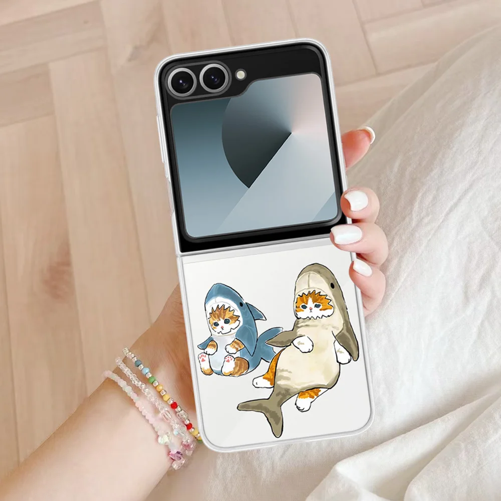 Adorable Cartoon Shark Cat Phone Case - Shockproof Cover