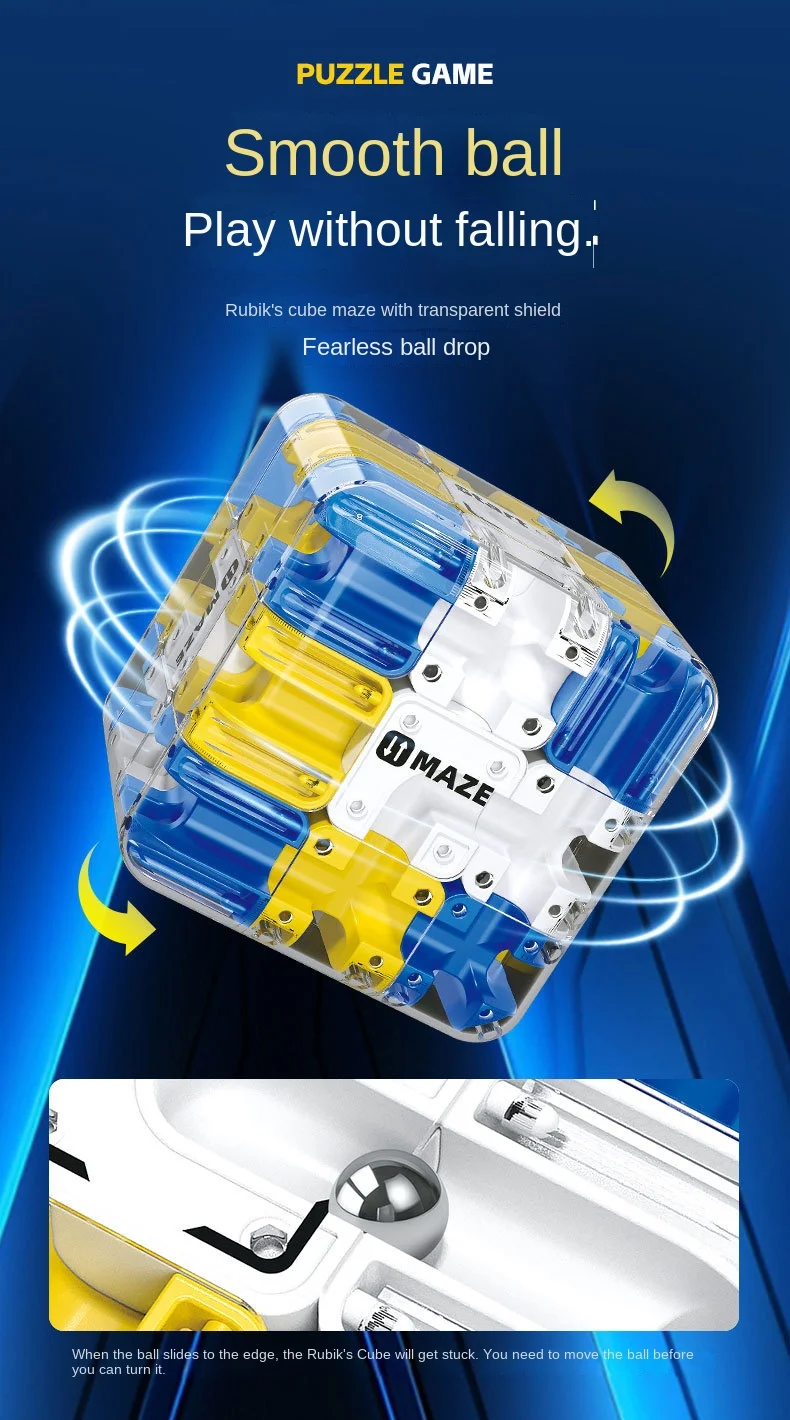 Laberinto 3D, cubo mágico, rompecabezas de juguete, laberinto, bola rodante, cubo mágico, liberación de estrés, autismo, ansiedad, alivio para niños y adultos, juguetes antiestrés