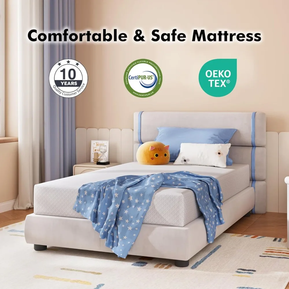 Twin Mattress 8 Inch Green Tea Memory Foam Mattress for Cool Sleep & Pressure Relief, CertiPUR-US Certified Medium Mattresses 2