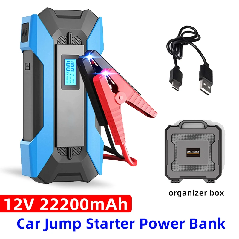 

Portable 12V Car Jump Starter Power Bank Starting Device Emergency Car Battery 22200mAh Booster Charger for Petrol Diesel Car