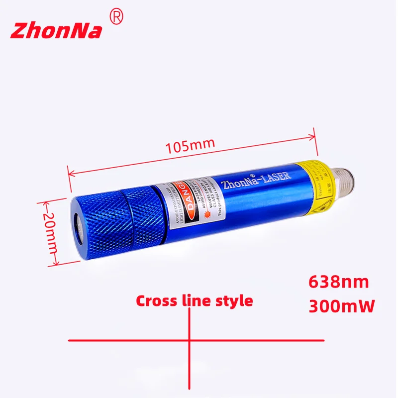 638nm Red Woodworking and Stone Cutting Equipment Laser Positioning Module 300mW Horizontal Line and Cross Optional DC3V to 24V laser module