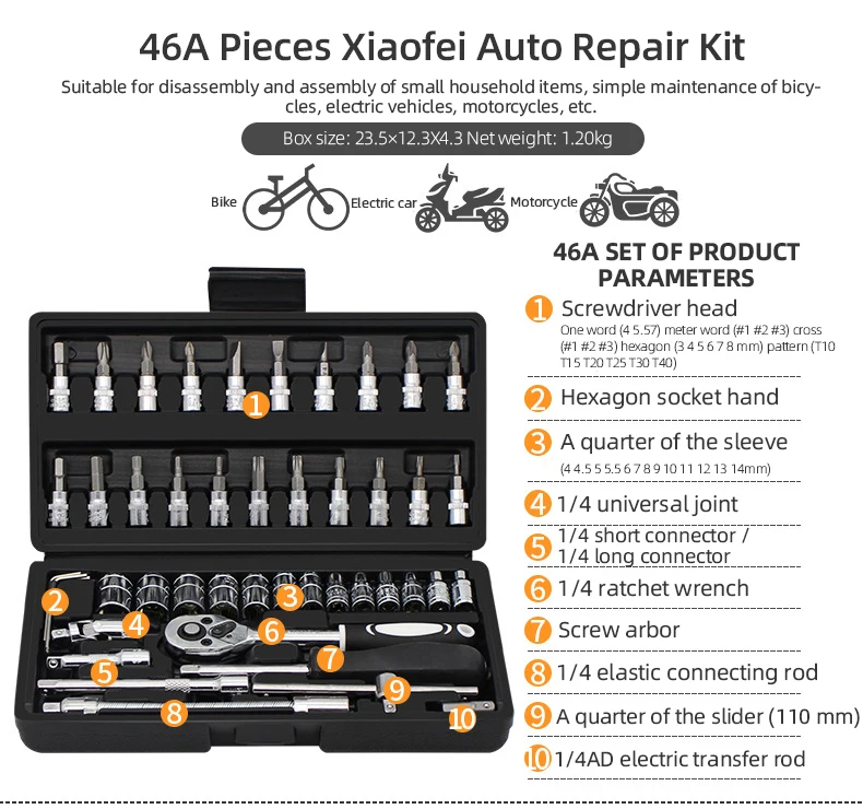 Toolbox Sets Tools Auto Repair Toolbox Set Universal Tool Box Kit