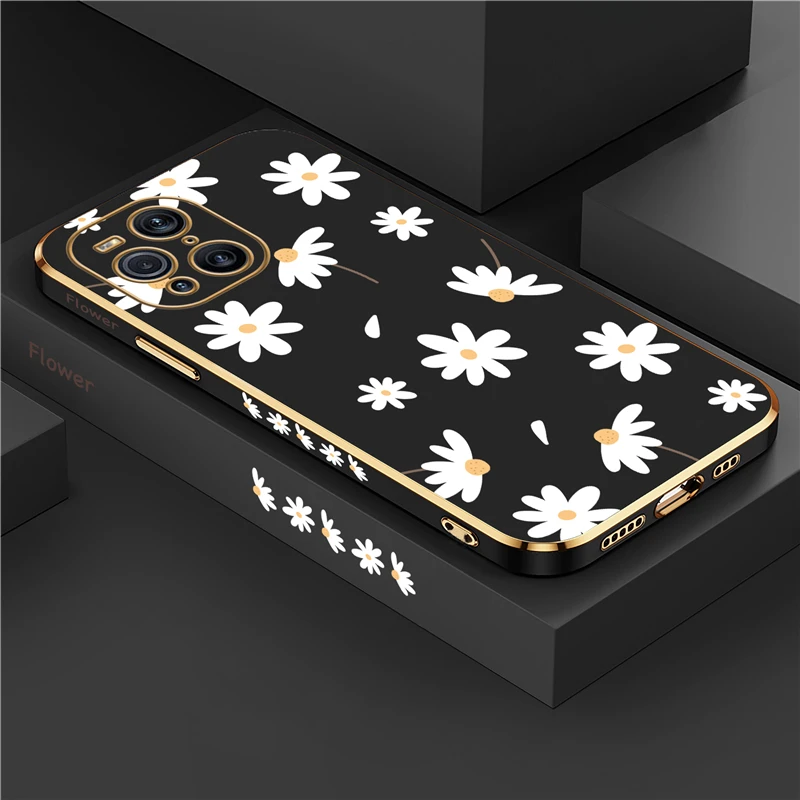 Luxury Flower Plating Silicone Soft Phone Case Cover
