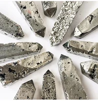 Natural Pyrite Point Crystal Healing Chalcopyrite Towers Energy Stone Reiki Obelisk Crystal Wand For Home Decor 2