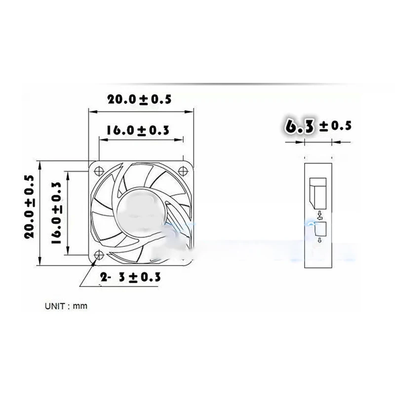 5v12v 2CM 20MM 10000RPM ultrathin mini laptop 2wire Cooling fan 2006