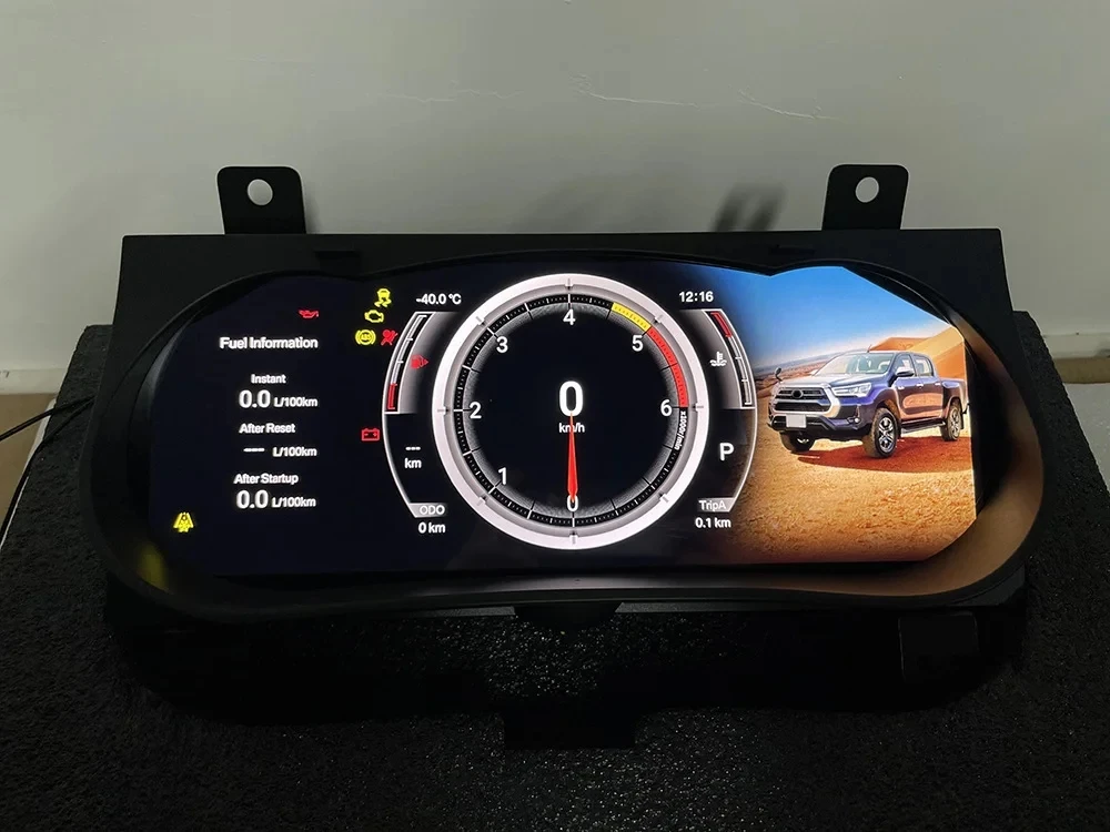 Panel de Instrumentos LCD para Toyota Hilux Fortuner 2016-2024, Pantalla de Cabina Virtual, Velocímetro Digital, Linux 1