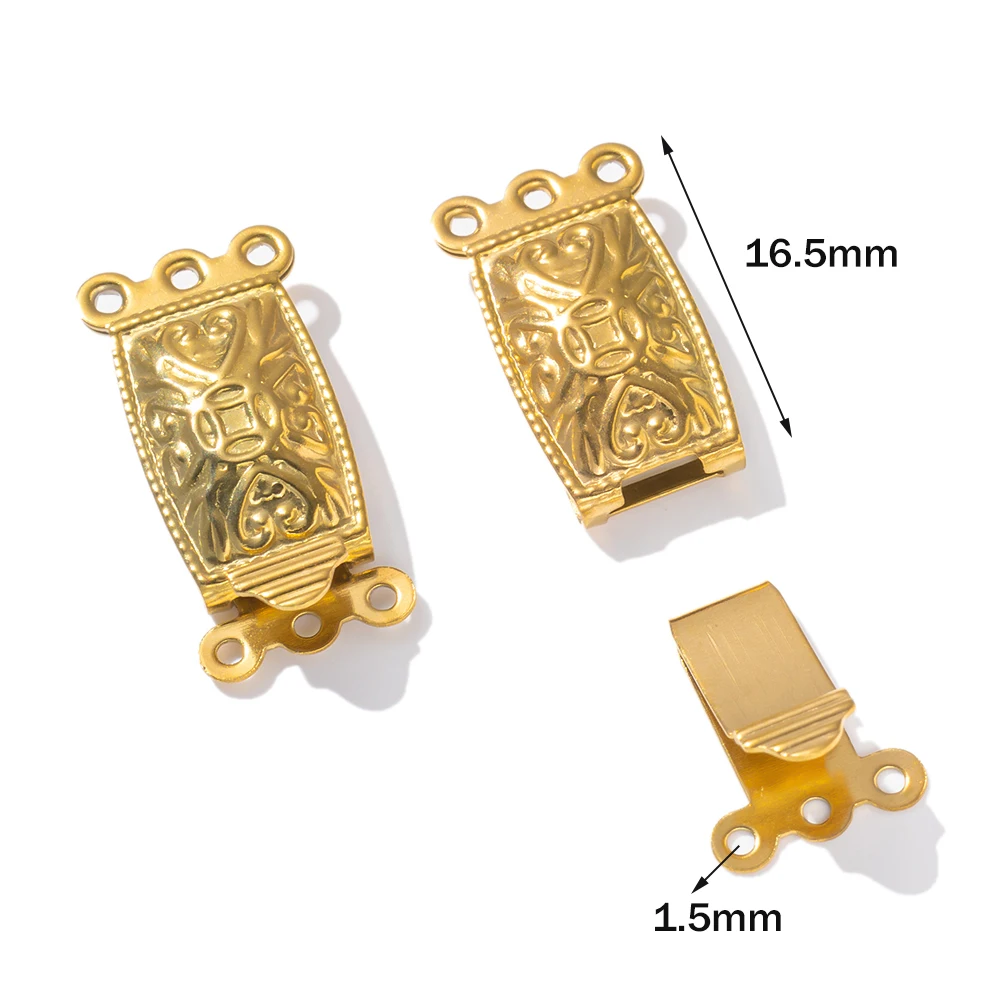 10 Sets Gold Edelstahl Schichtverschlüsse Halskette Anhänger Verbinder für DIY Ohrring Halskette Armband Schmuck Handwerk Herstellung – Detail 4