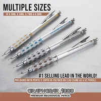 Pentel Graph Gear 1000 Mechanical Drafting Pencil With Eraser Metal Body 1pc Automatic Pencil Japanese 0.5 mm 0.3 mm 0.7 0.9 mm 1