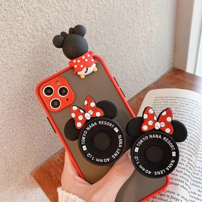 Cartoon Disney Minnie Mobile Phone Holder Universal Folding Finger Ring Phone Bracket Stand For iPhone Samsung Huawei Xiaomi