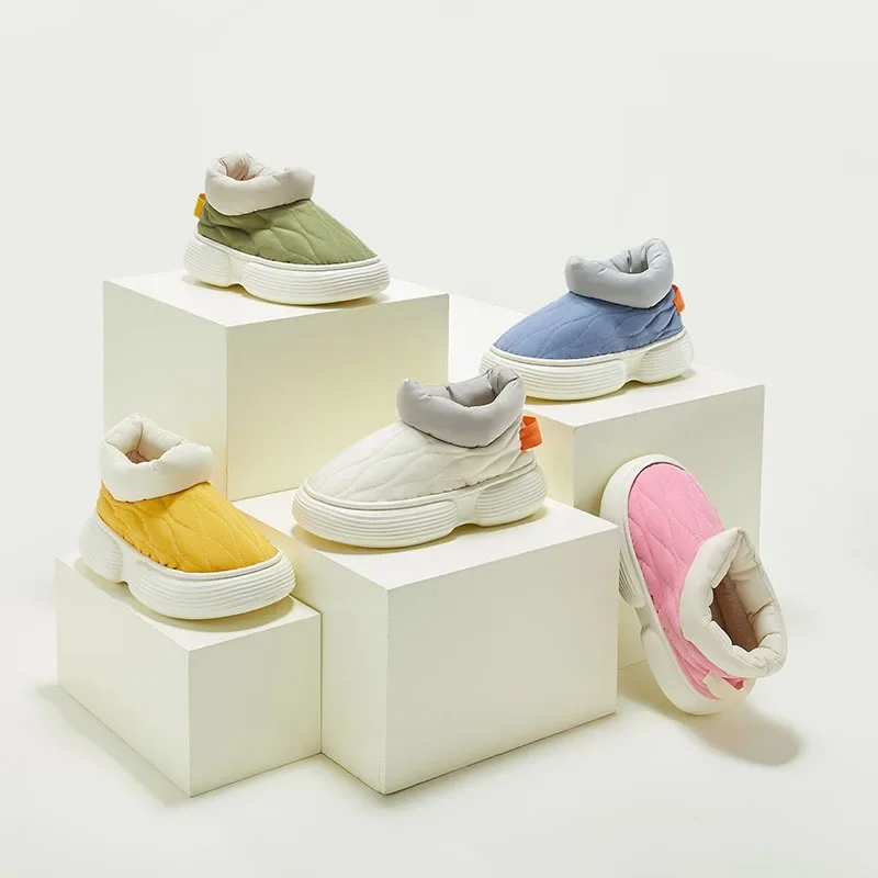 Winter Boot Slippers Men Outdoor Waterproof Warm Plush Sneaker Slippers Women Non-Slip Indoor Home Footwear Thick Platform Shoes