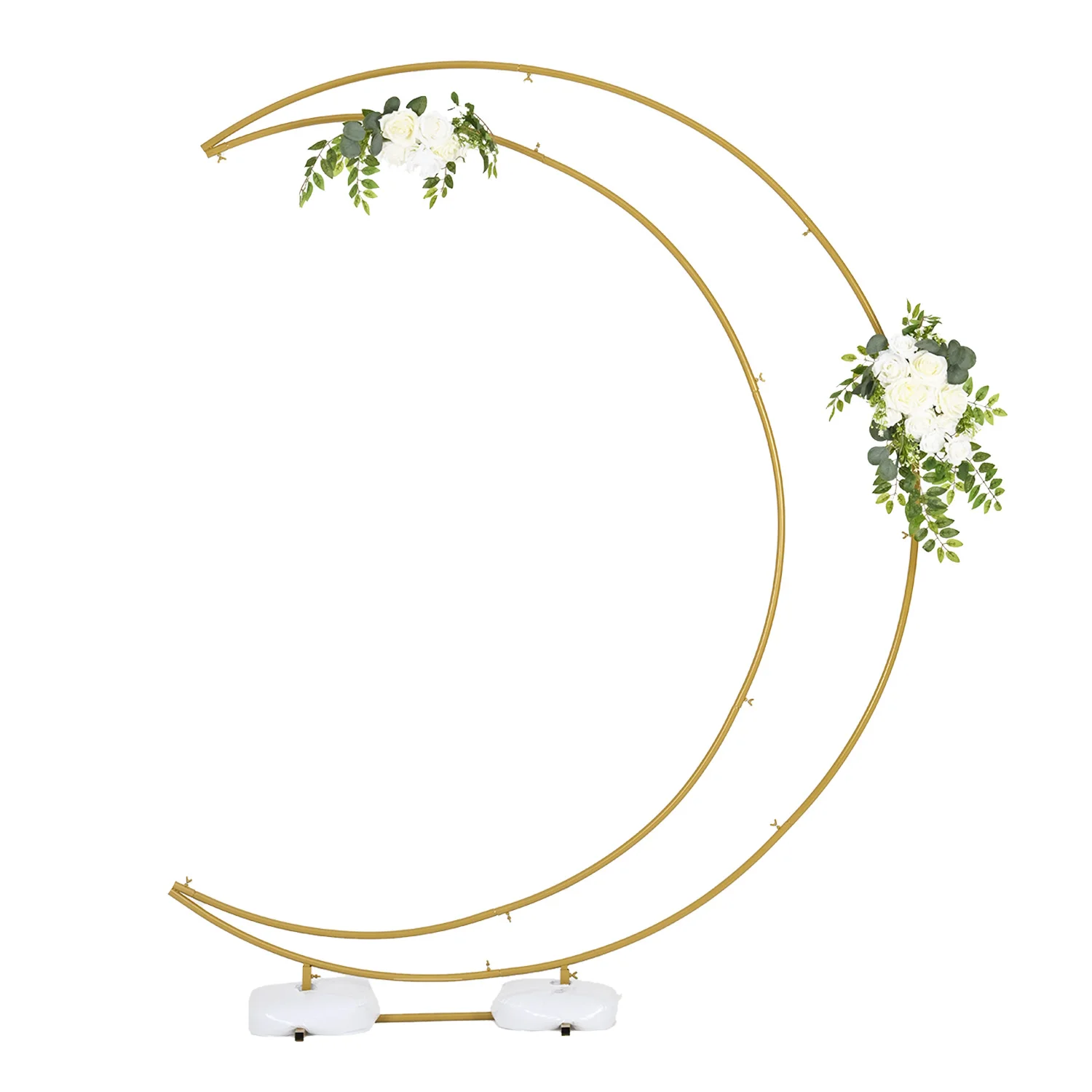 6.9ft Balloon Arch Stand Curved Wedding Arch Backdrop Stand Half Curve Moon for Ceremony Birthday Party Bride Christmas