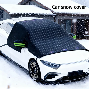 Winter Thickened Magnetic Snow Shield for Car - Half-Cover Car Cover & Front Windshield Snow Blocker 1