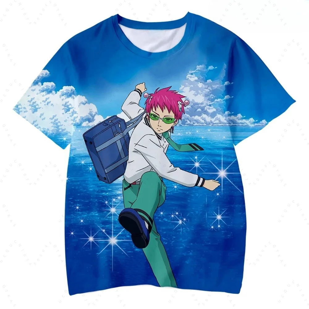 2026 Saiki Kusuo No Sai-Nan 티셔츠 프린트 된 남성/여성/어린이 하라주쿠 웃긴 티셔츠 의상 여름 카와이 일본 유니섹스 애니메이션 탑