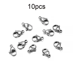 Gold Plated Stainless Steel Lobster Clasps - 5 x 9 mm (Steel 10Pcs)