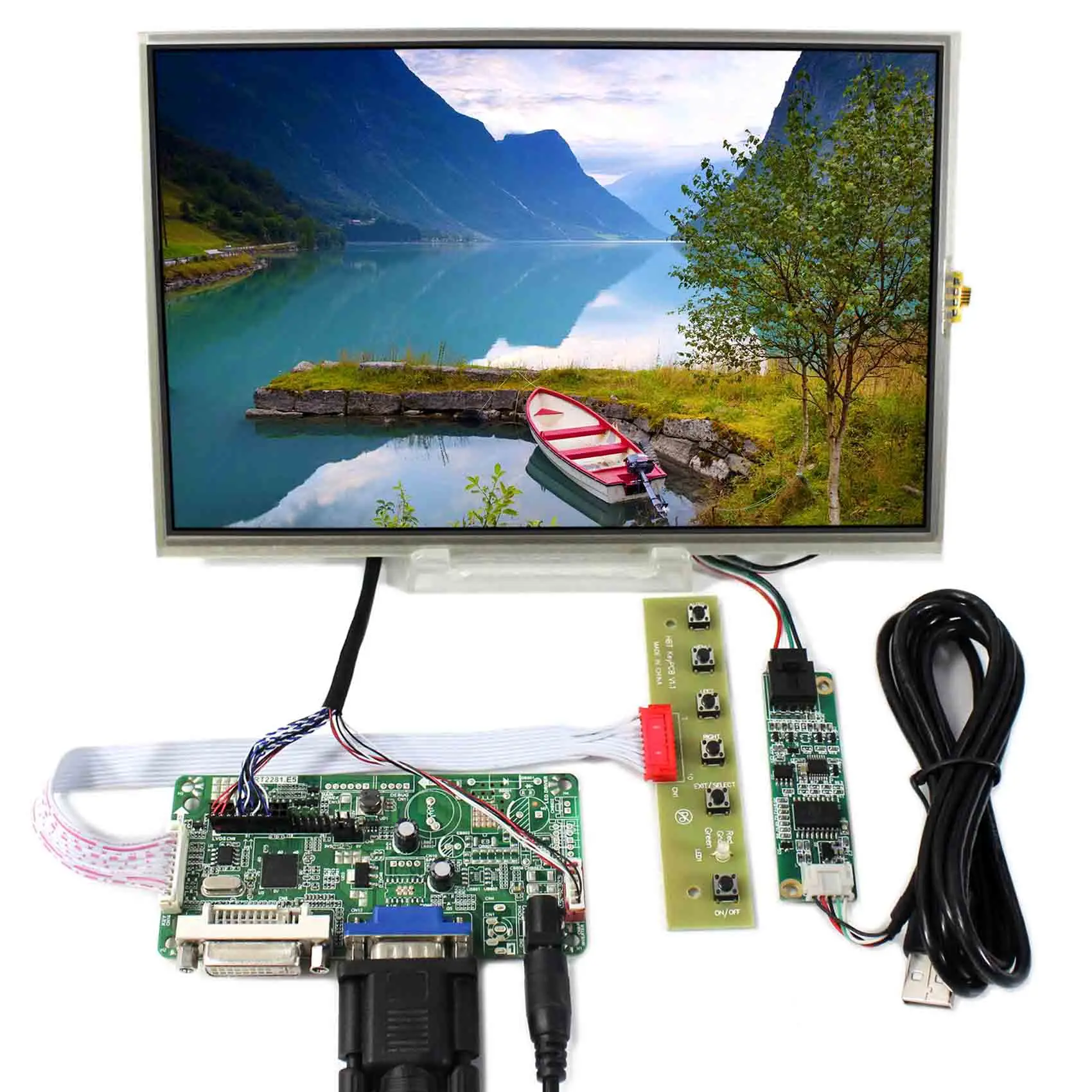 

Плата контроллера ЖК-дисплея DVI VGA 10,1 дюйма 1280x800 B101EW05 резистивный сенсорный экран