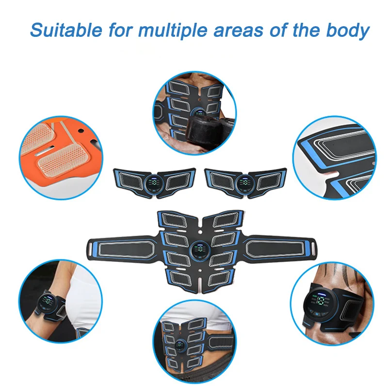 EMS Abdominal Muscle Trainer Portable Massager Electronic Training Belt Exercise Fitness Equipment Toning Arm Back Body Massager