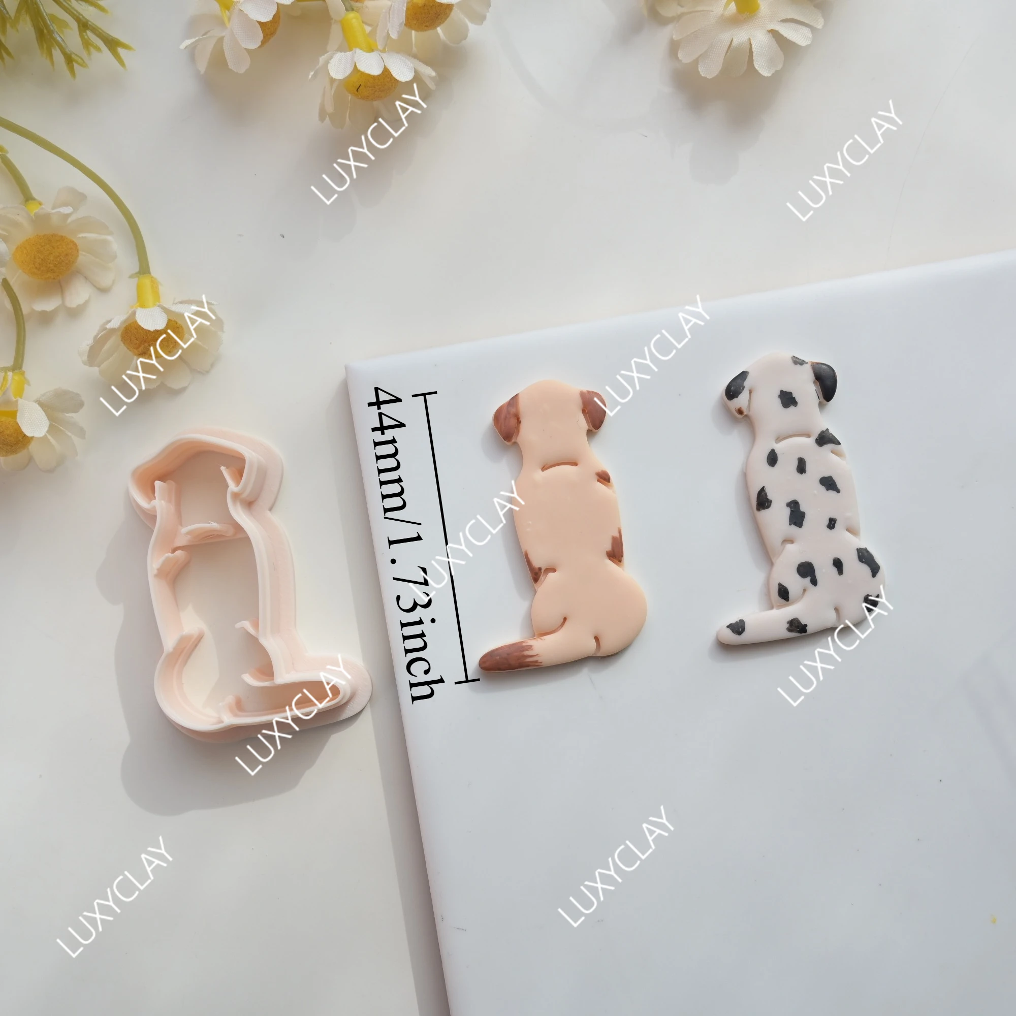 고양이 모양 점토 몰드, DIY 쥬얼리 귀걸이 제작을 위한 강아지 패턴 폴리머 클레이 커터, 동물 테마 점토 공예 도구