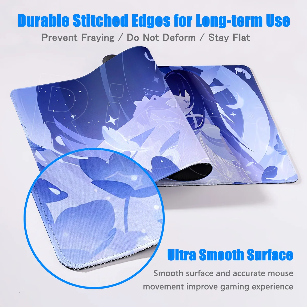 Kawaii Genshin Impact Columbina Mouse Pad Gaming Locking Animal Edge Big Computer Game Large Rubber Art Mousepad Laptop Desk Mat — view 4