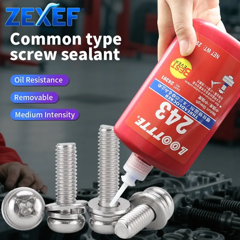 50ML น้ํายาล็อคเกลียวความแข็งแรงสูงน้ํายาล็อคเกลียวทนต่อแรงกระแทก Anaerobic น้ํายาล็อคเกลียวกาวกาวซีลฮาร์ดแวร์ 1