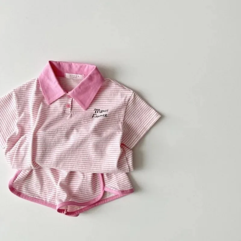 2Pcs Kids Clothing Set Summer Short Sleeve Sports Suit for Girls Boys