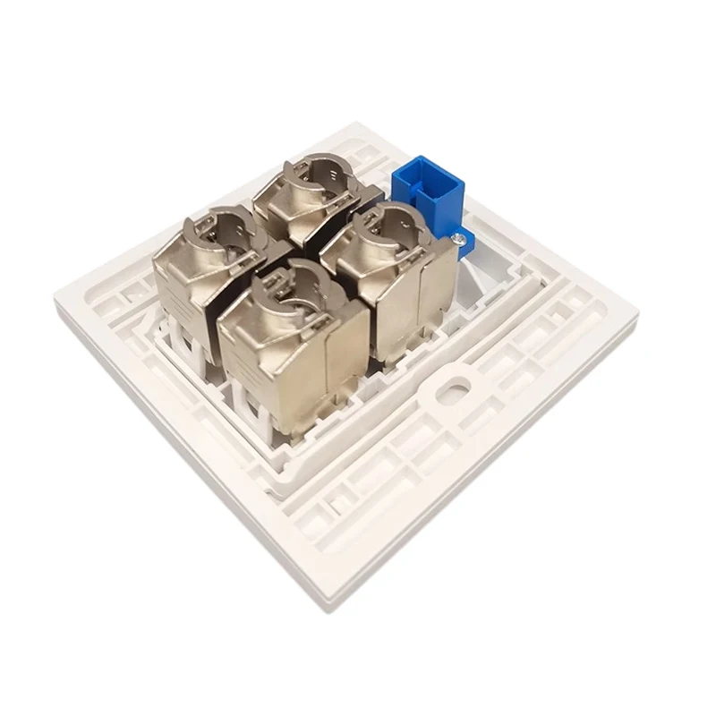 Prise Murale RJ45 Femelle-Femelle Avec Interface SC Fibre Optique - Panneau Blanc Ignifugé - Installation Facile Réseau