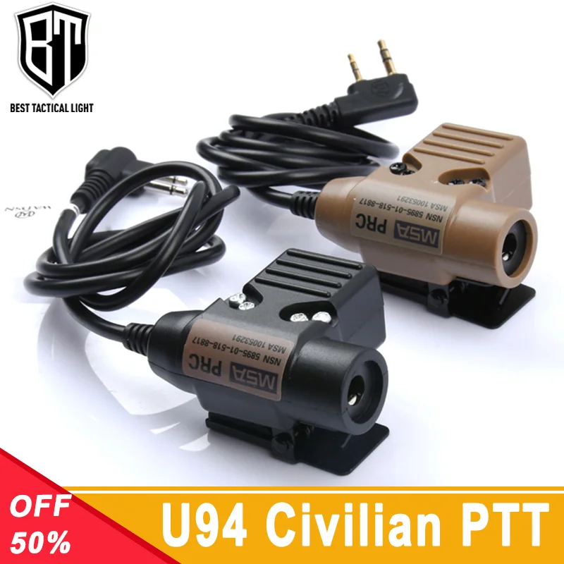 Tactical U94 PTT Civilian Version WADSN Headset COMTA WST TAC-SKY Earphone Hunting Headphone PTT Baofeng Kenwood 7.0mm Plug tactical headset
