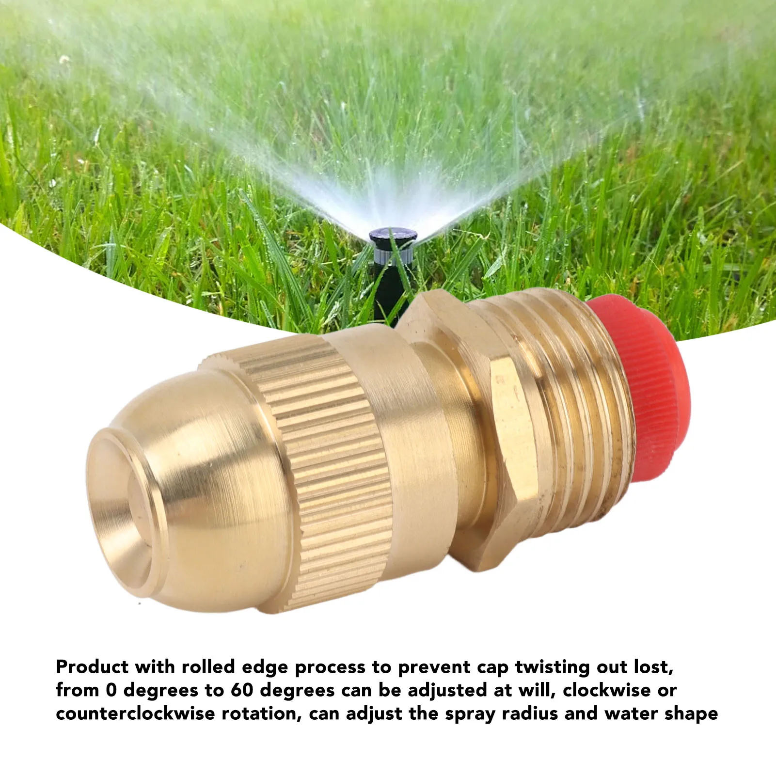 G1/2 Male Thread Sprinkler Nozzle Garden Irrigation Water Spray Head Adjustable Watering Sprayer Nozzle Sprinkler Nozzle