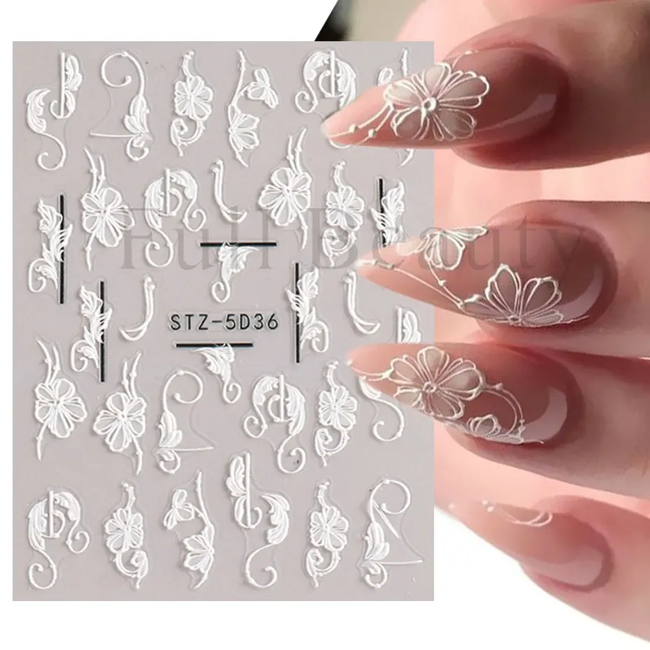 elegant flower nail designs