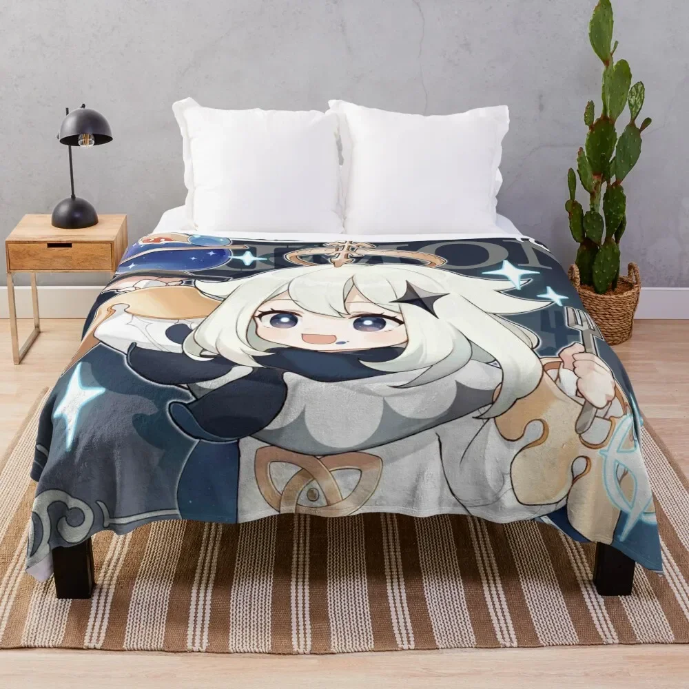 

Paimon Genshin Impact Throw Blanket manga for winter halloween Blankets