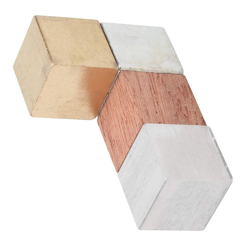 A31G-4PCS Cubes Set For Density Measurement Same Volume Different Mass Materials Physics Experiment Teaching Tool