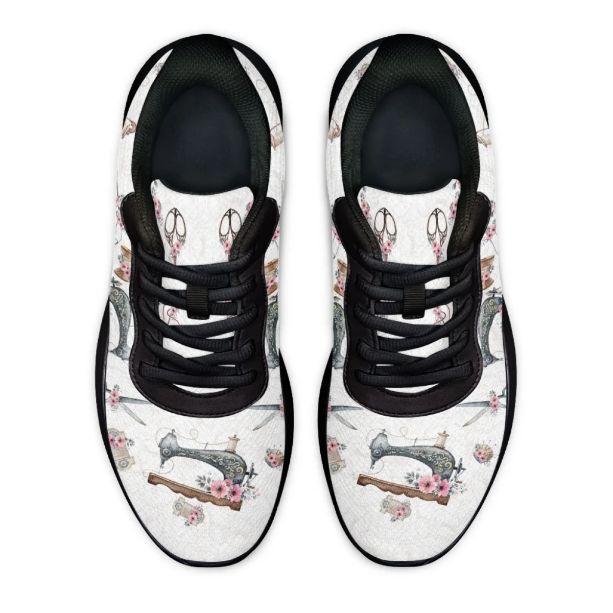 Sewing Machine Flower Pattern Women's Jogging Shoes Cozy Soft Sneaker Durable Gym Teen Sneakers Print On Demand tenis masculino