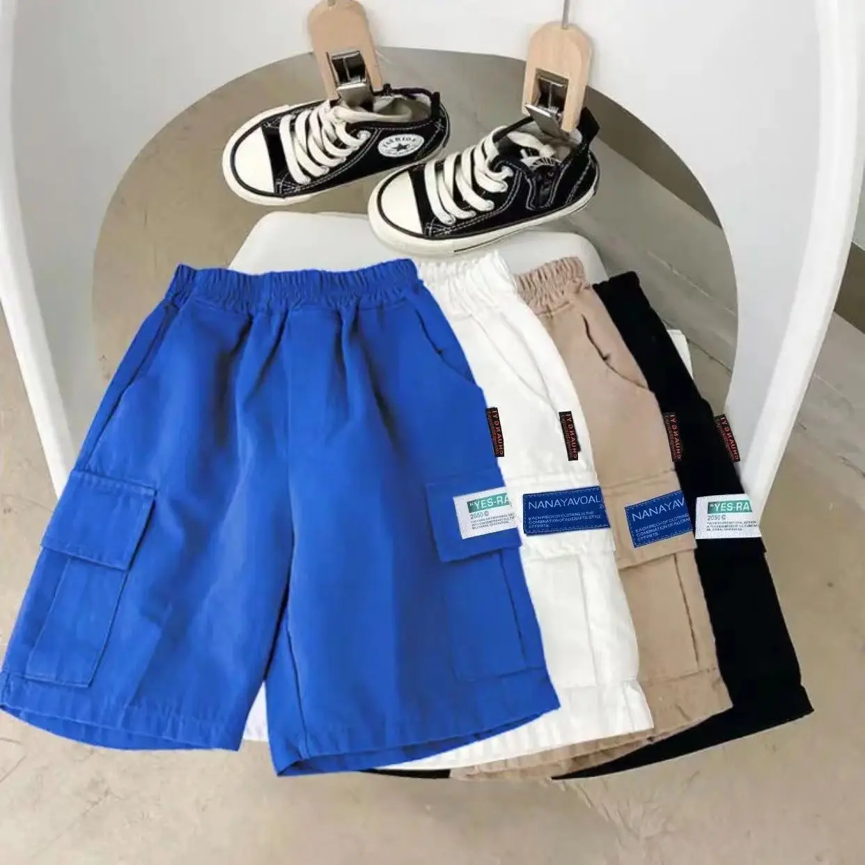 Boys Shorts Summer Kids Loose Trousers Teen Boys Casual Thin Multi-Pocket Cargo Short Pants Children's Cotton Pants boys shorts