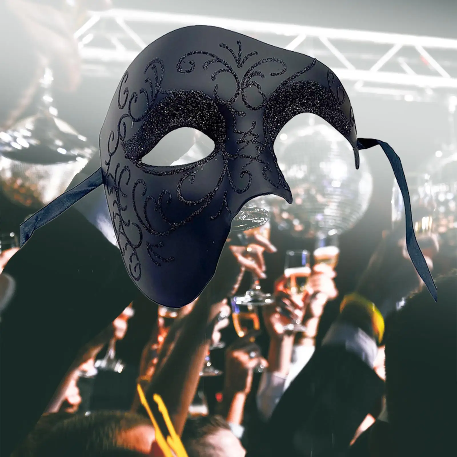 Maschere in maschera stile Vintage maschera da uomo maschera musicale per  Halloween mezza maschera per Club Fancy Dress Dance Night Carnival Party