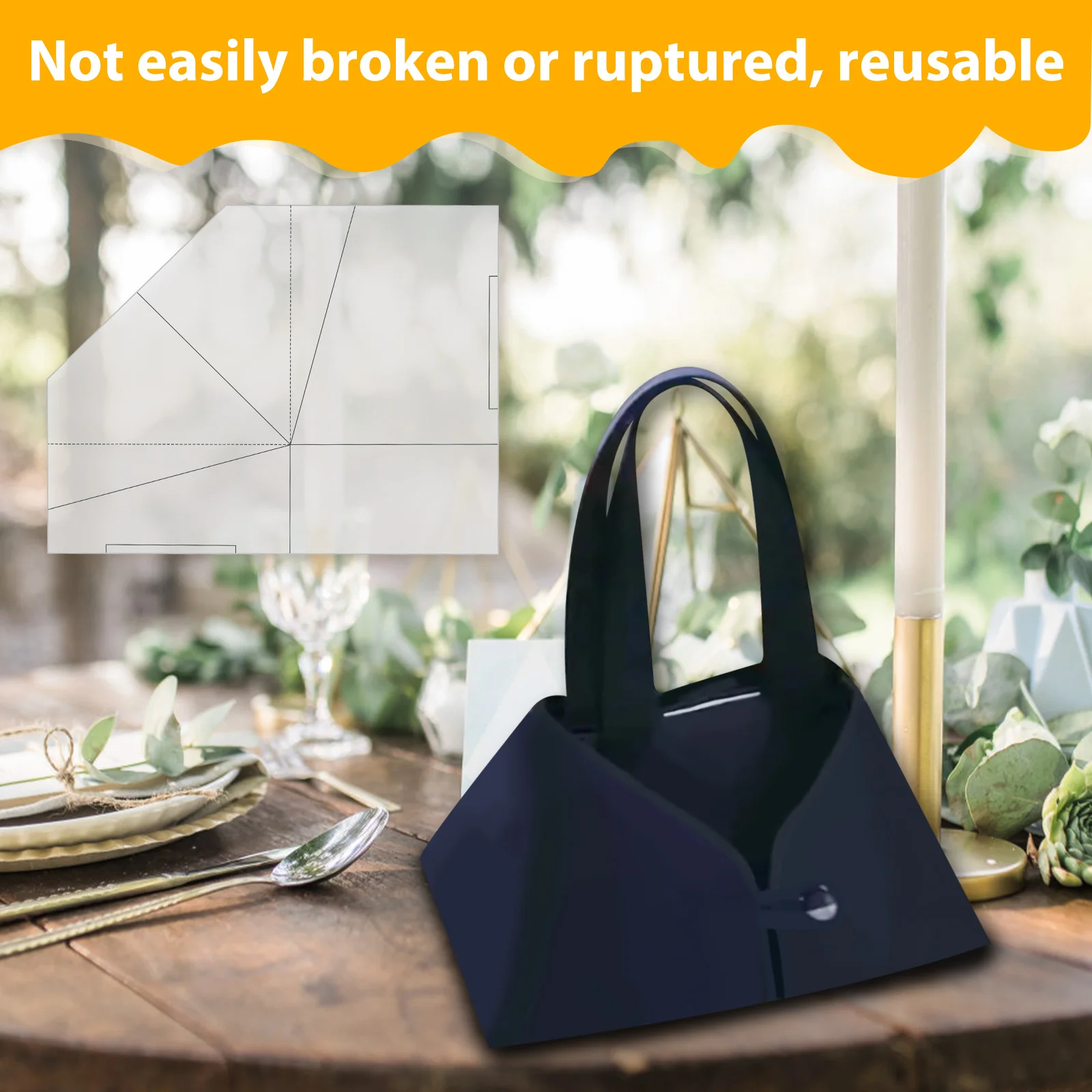 3 Pcs Foldable Food Basket Sew Template DIY Sewing Basket Reusable Folding Portable Easy to Operate Foldable Food